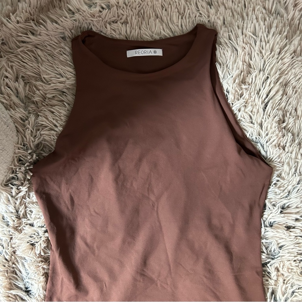 ReoRia • Women's Basic Sexy Sleeveless Racer
Back Halter Neck Bodysuit - Picture 2 of 6